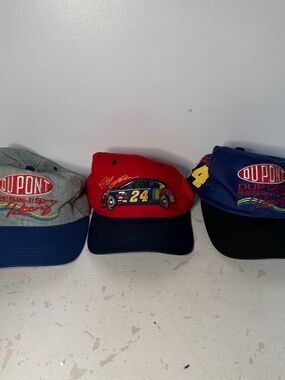 Vintage Dupont Racing Nascar Jeff Gordon Baseball Hats 90s 2000s Lot of 3